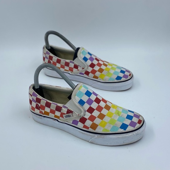 Vans rainbow checkered slip on womens size 6.5 - Picture 3 of 6